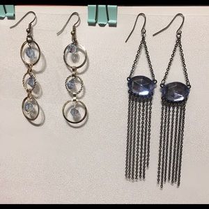 2 pair lot of dangle fashion earrings goth punk